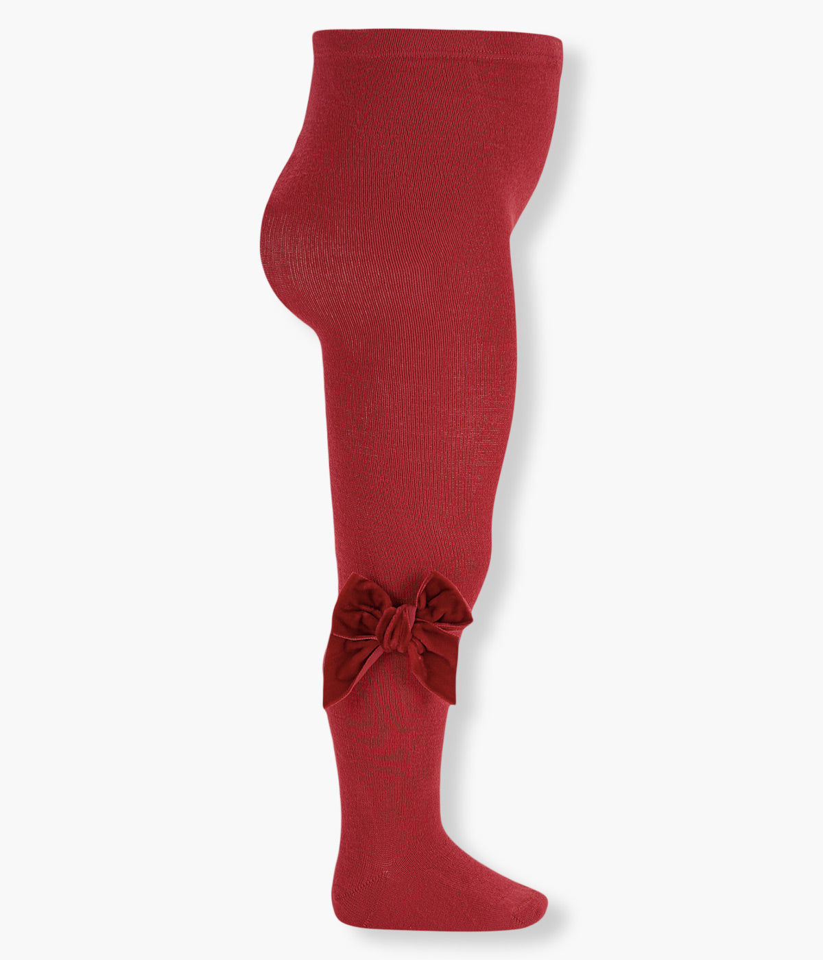 Collants Lisos Algodão Laço Veludo Cóndor Bebé - Vermelho Escuro