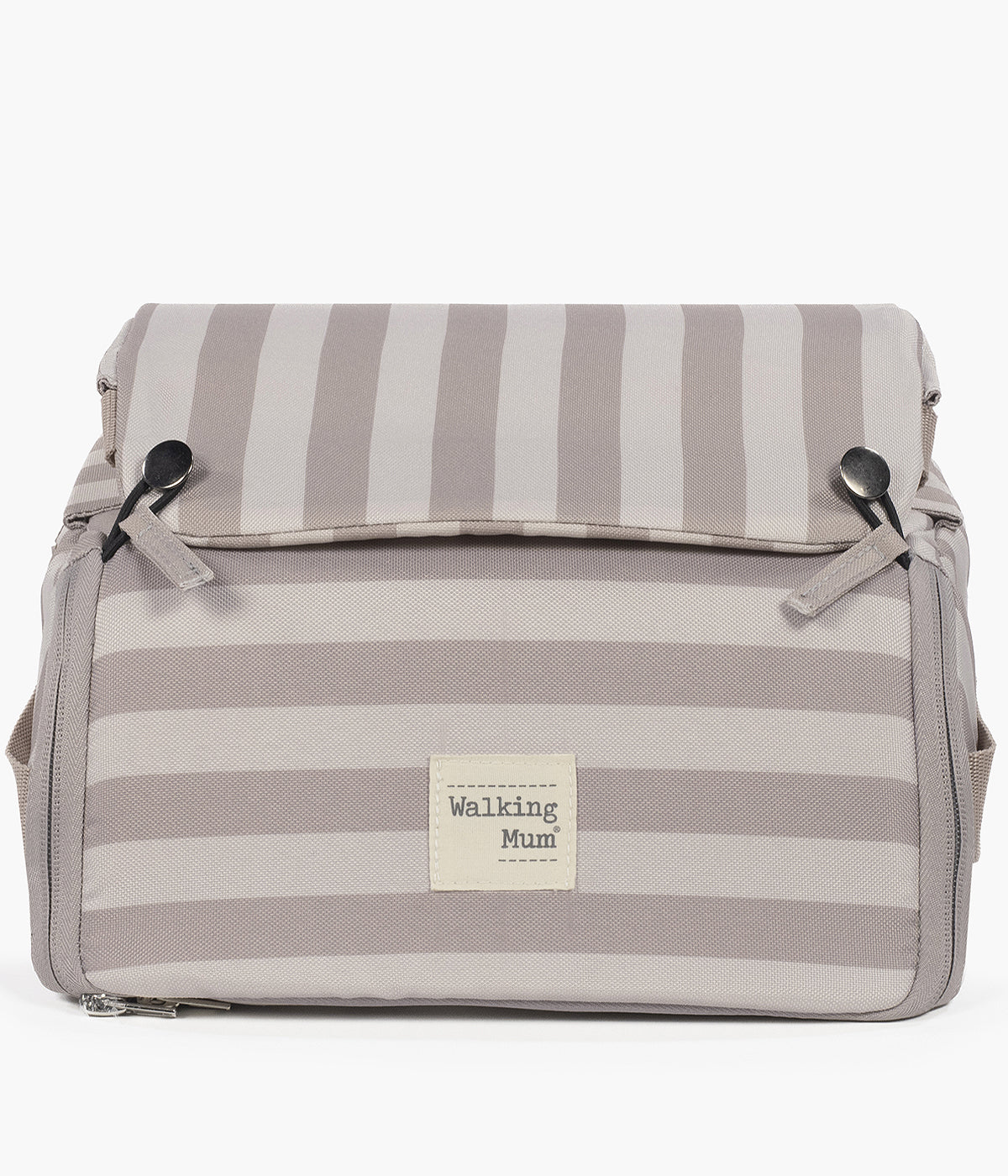 Vista frontal da Cadeira de Refeição Portátil Walking Mum Sintra bege fechada.