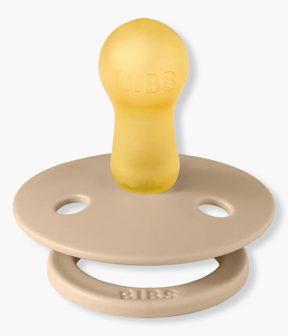 Pack de 2 chupetas Bibs x Liberty Colour Strawberries and Cream Ivory Mix com tetina redonda em borracha 100% natural. Conjunto composto por 1 chupeta marfim e 1 chupeta bege com padrão morangos e flores.