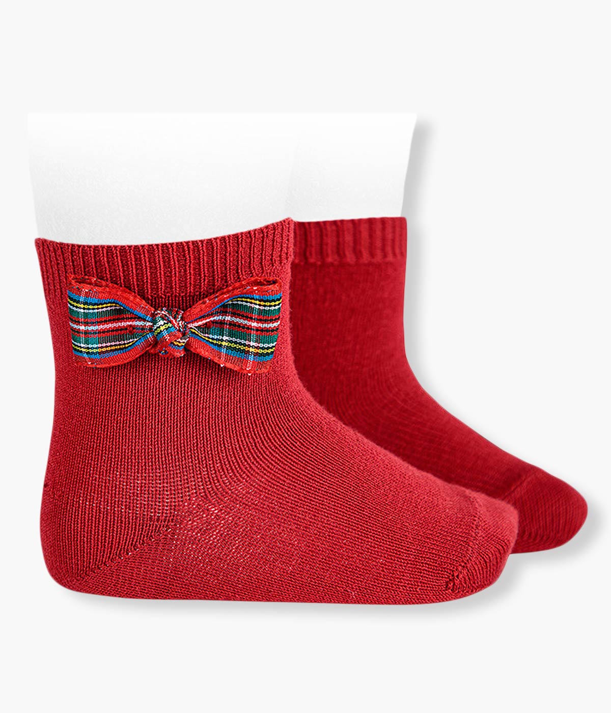 Meias em Algodão Laço Xadrez Cóndor Bebé - Vermelho Escuro