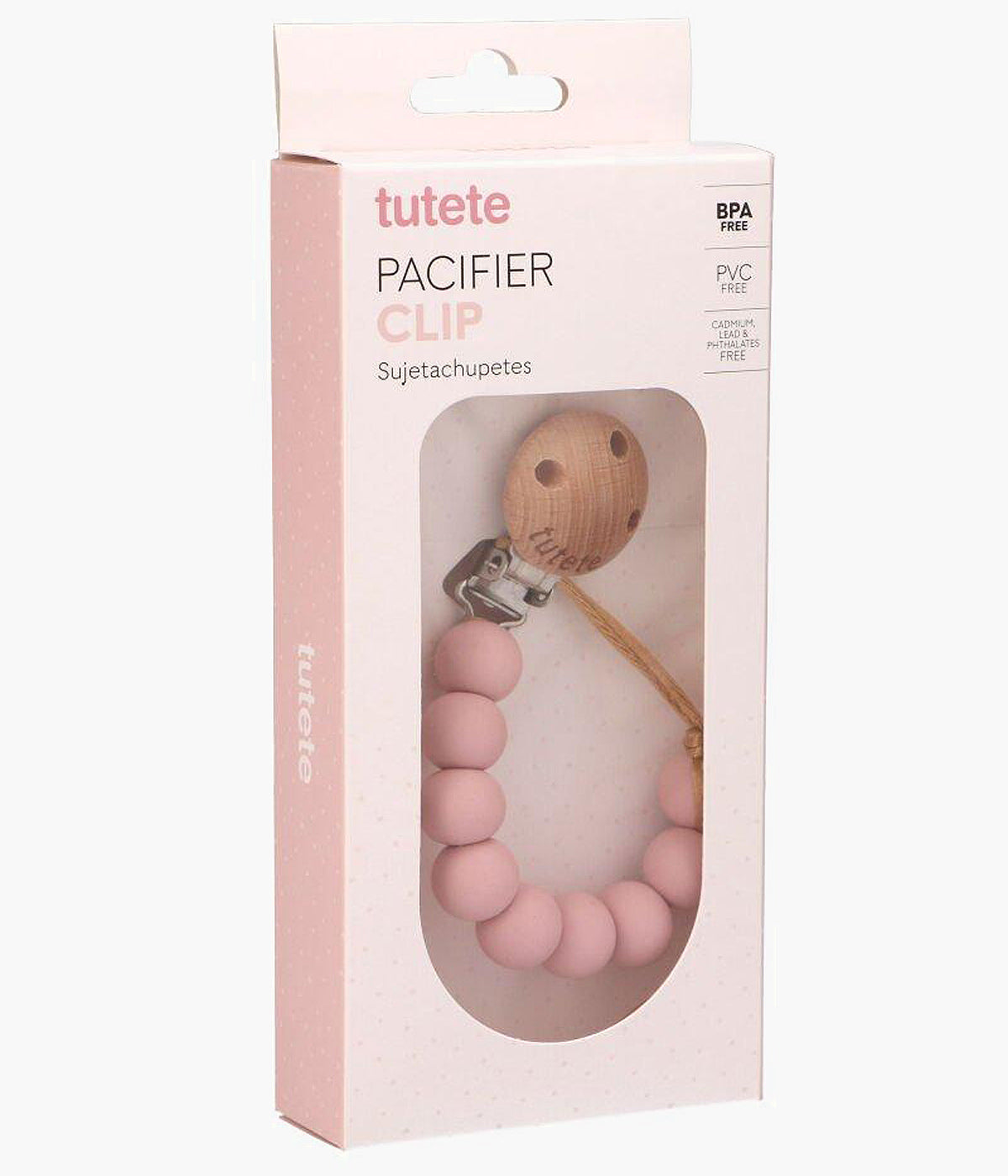 Prende Chupetas em Silicone para Bebé Menina - Rosa
