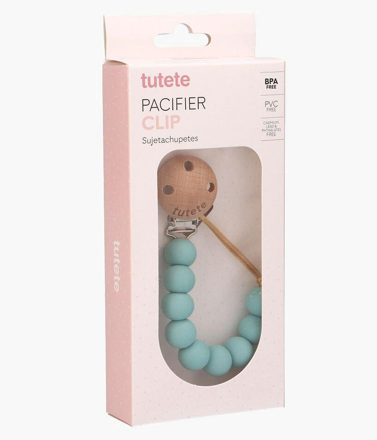 Prende Chupetas em Silicone para Bebé - Verde Água
