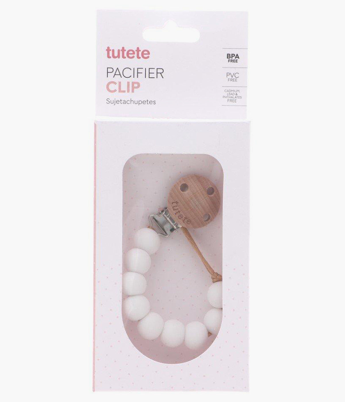 Prende Chupetas em Silicone para Bebé - Branco