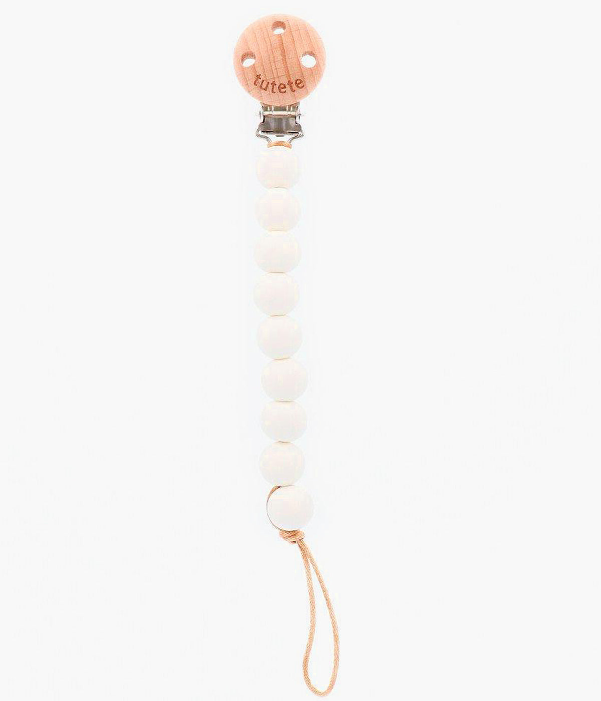 Prende Chupetas em Silicone para Bebé - Branco