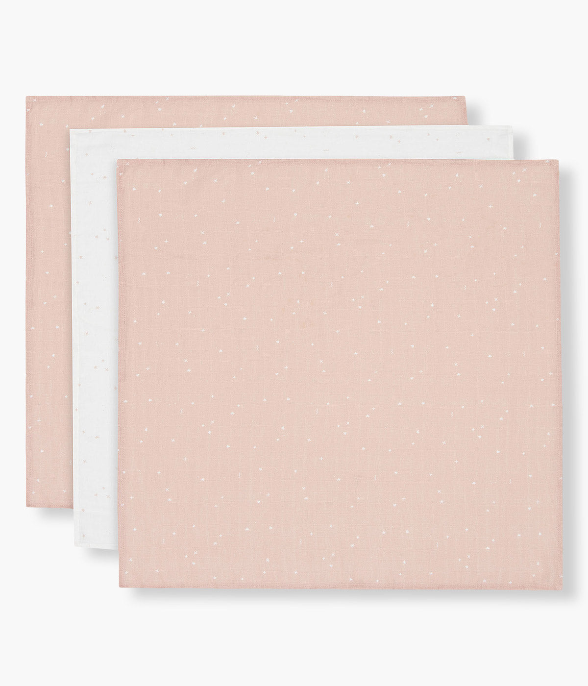 Jollein Pack 3 Fraldas Musselina Algodão Estrelas - Rosa