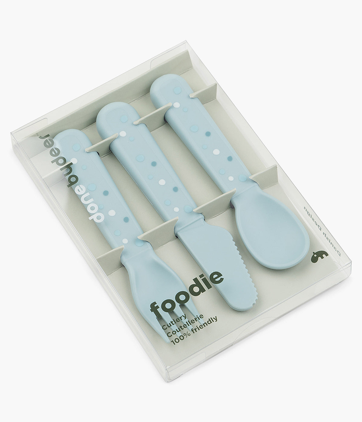 Done by Deer Conjunto de Talheres Happy Dots 3pc - Azul