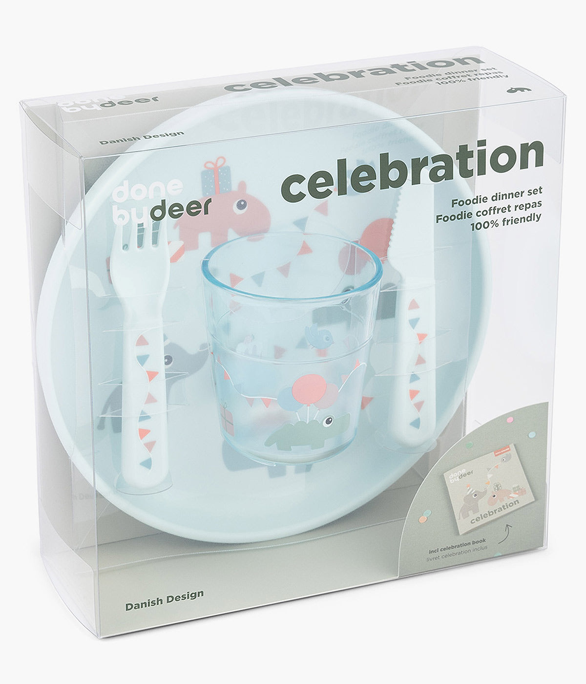 Done by Deer Conjunto de Refeição Celebration 4pc - Azul