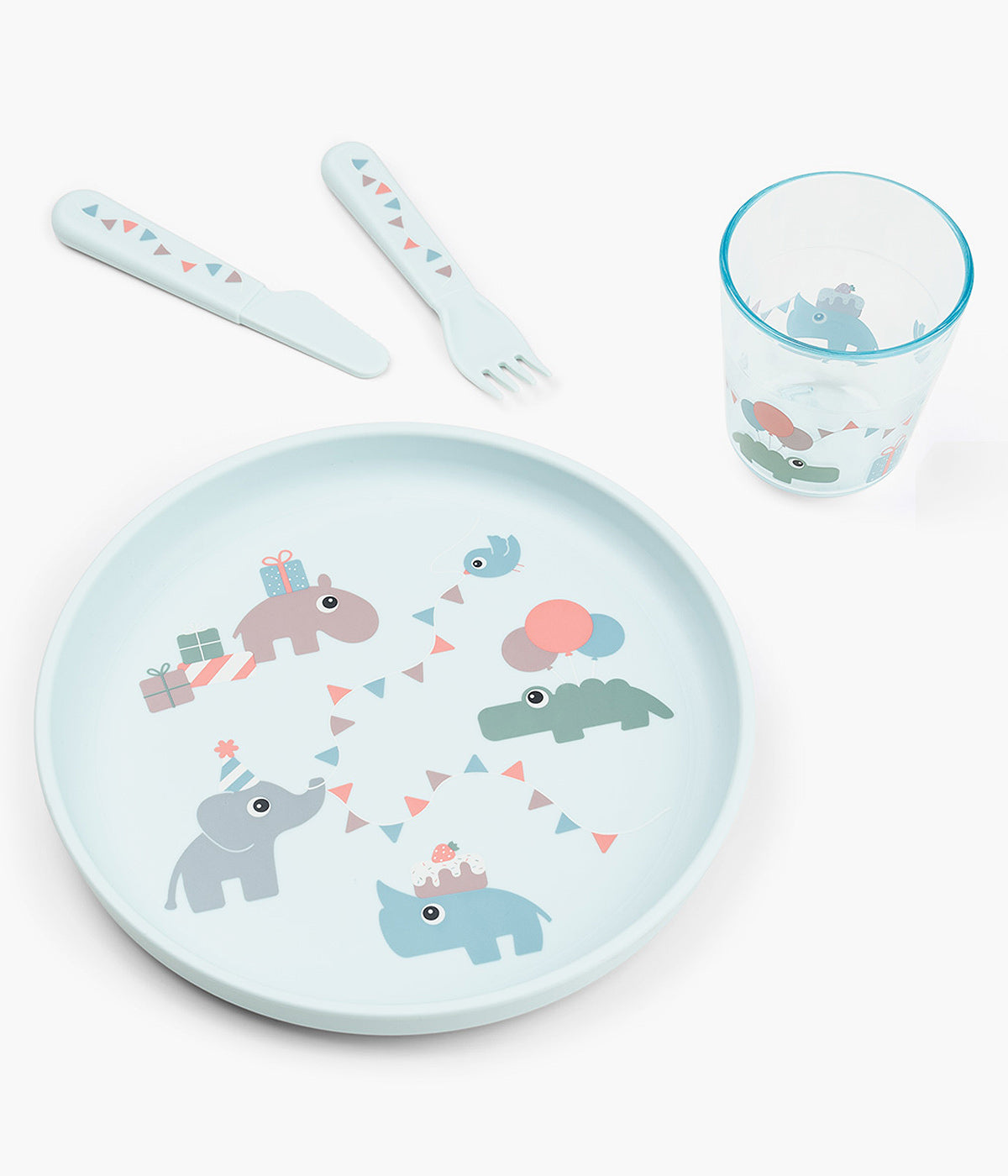 Done by Deer Conjunto de Refeição Celebration 4pc - Azul