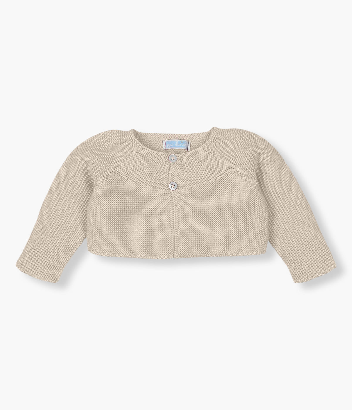 Casaco de Malha Curto para Bebé Menina - Bege Escuro