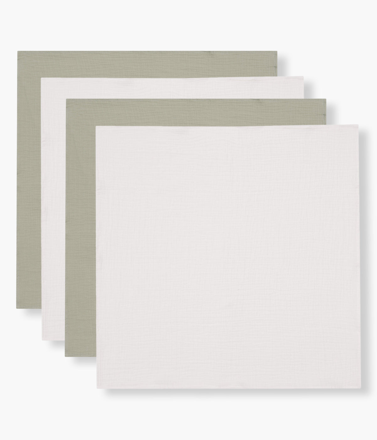 Pack Fraldas Musselina em Algodão Jollein 4un - Verde e Pérola