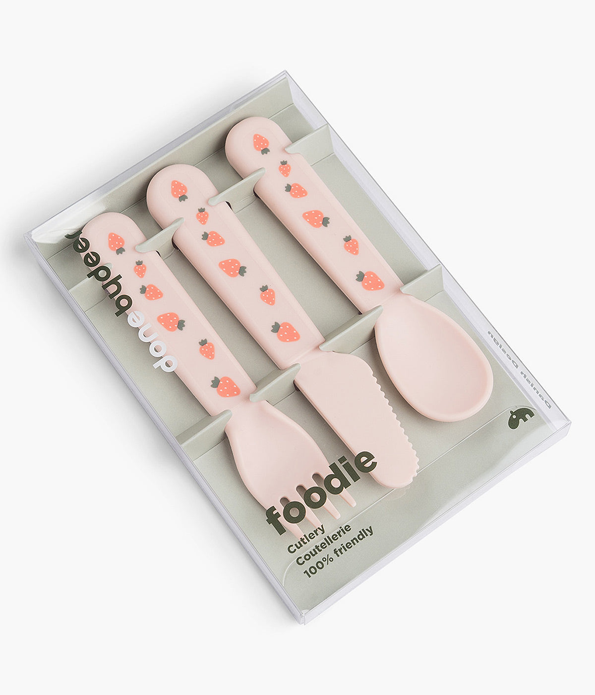Done by Deer Conjunto de Talheres Tiny Farm 3pc - Rosa