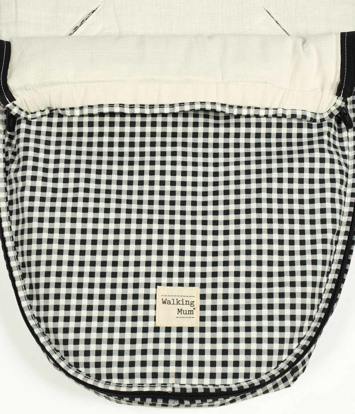 Walking Mum Saco de Dormir 2 em 1 I Love Vichy Black - Preto