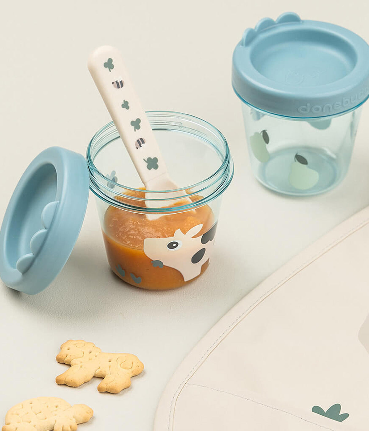 Done by Deer Pack Recipientes Herméticos Tiny Farm 2pc - Azul