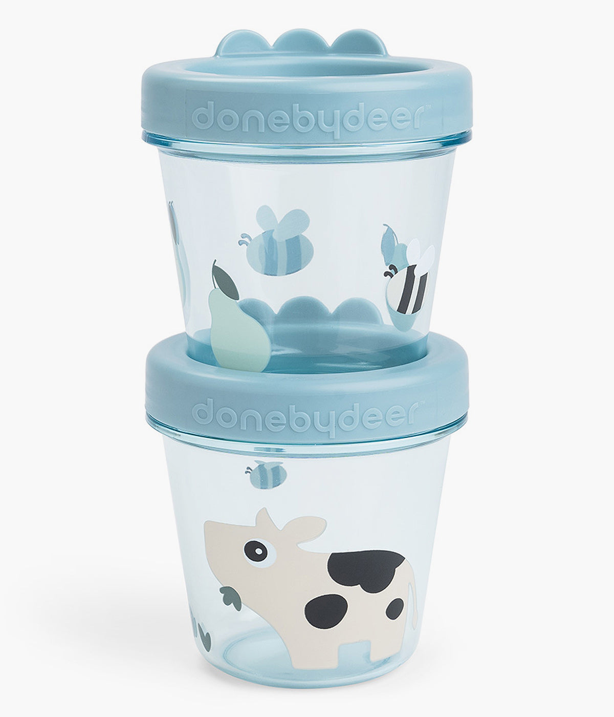 Done by Deer Pack Recipientes Herméticos Tiny Farm 2pc - Azul