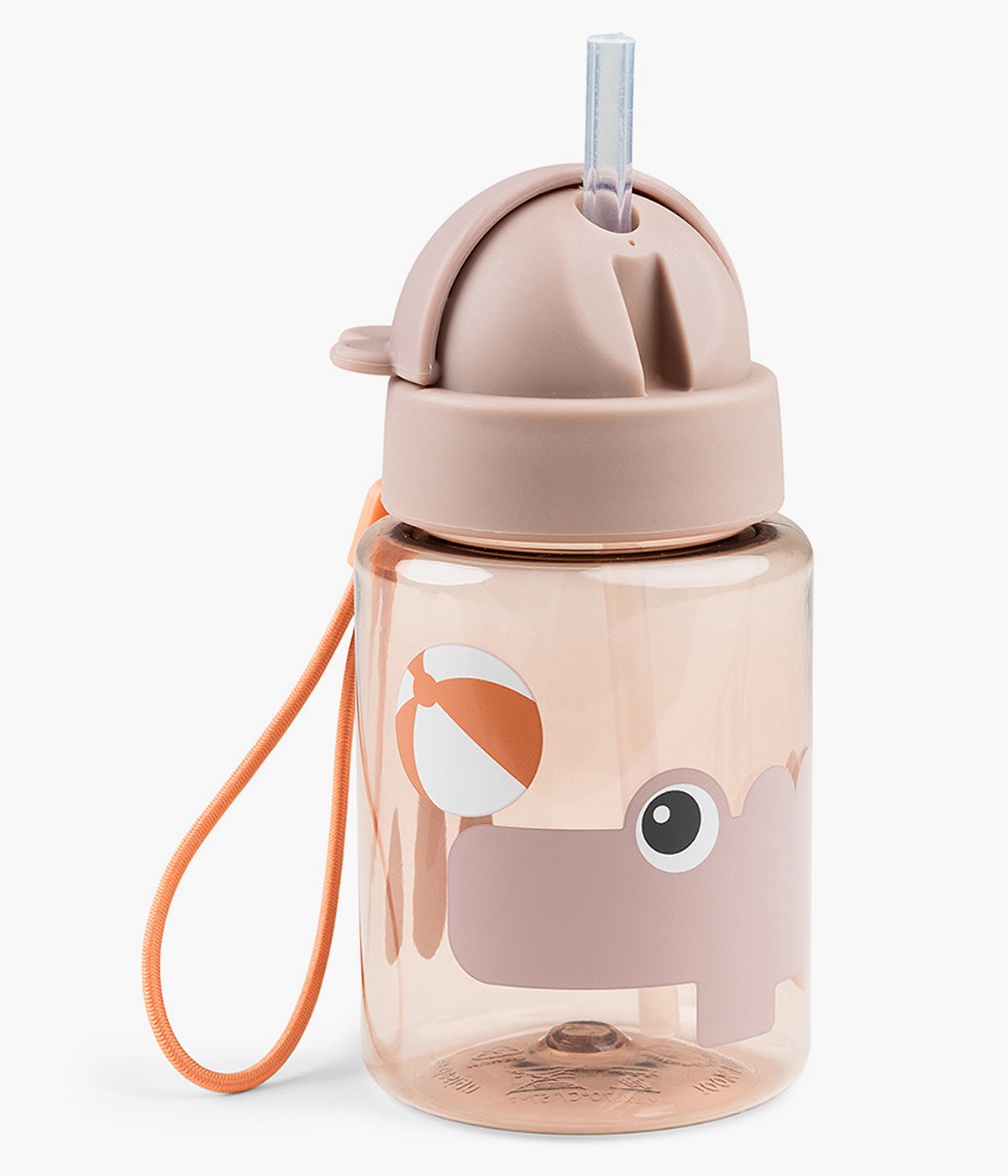 Garrafa com palhinha Done By Deer Playground de 280ml, perfeita para acompanhar a bebé para todo o lado! Com um design prático e divertido, esta garrafa transparente decorada com o crocodilo Croco e com tampa rosa, torna-se o acessório ideal para manter o bebé hidratado ao longo do dia.