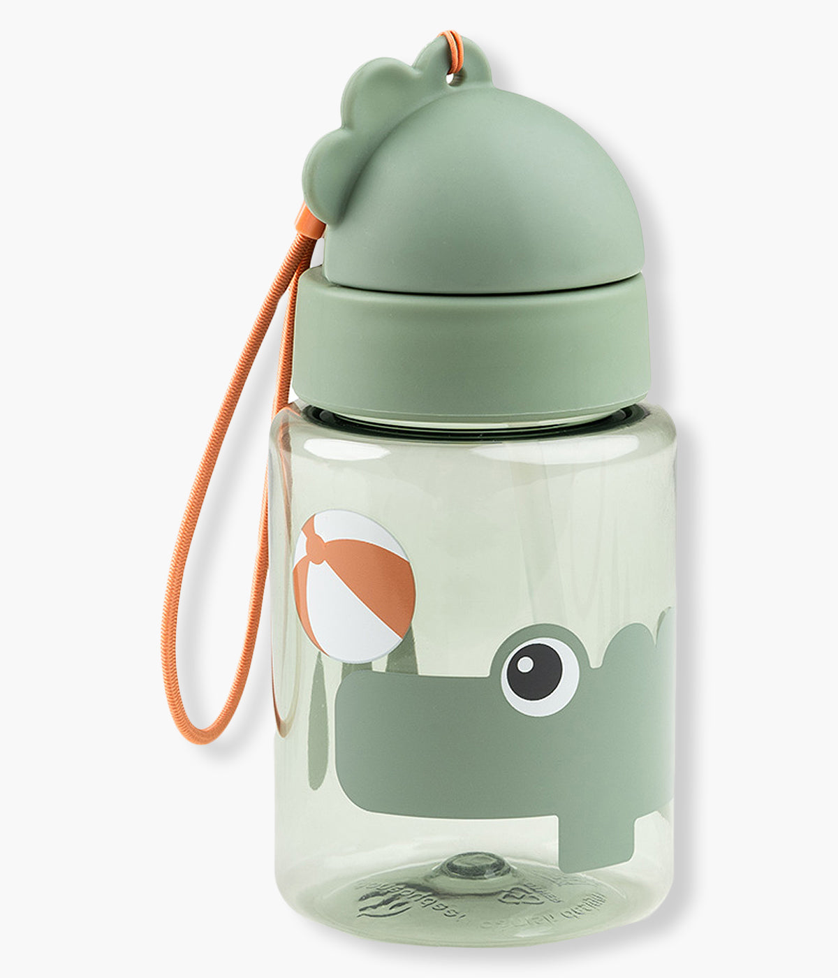 Garrafa com palhinha Done By Deer Playground de 280ml, perfeita para acompanhar o bebé para todo o lado! Com um design prático e divertido, esta garrafa transparente decorada com o crocodilo Croco e com tampa verde, torna-se o acessório ideal para manter o bebé hidratado ao longo do dia.