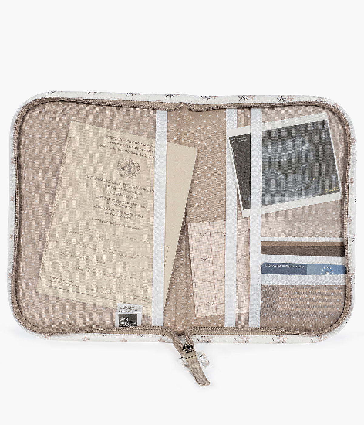 Porta Documentos Bebé Walking Mum Botton Flowers - Pérola