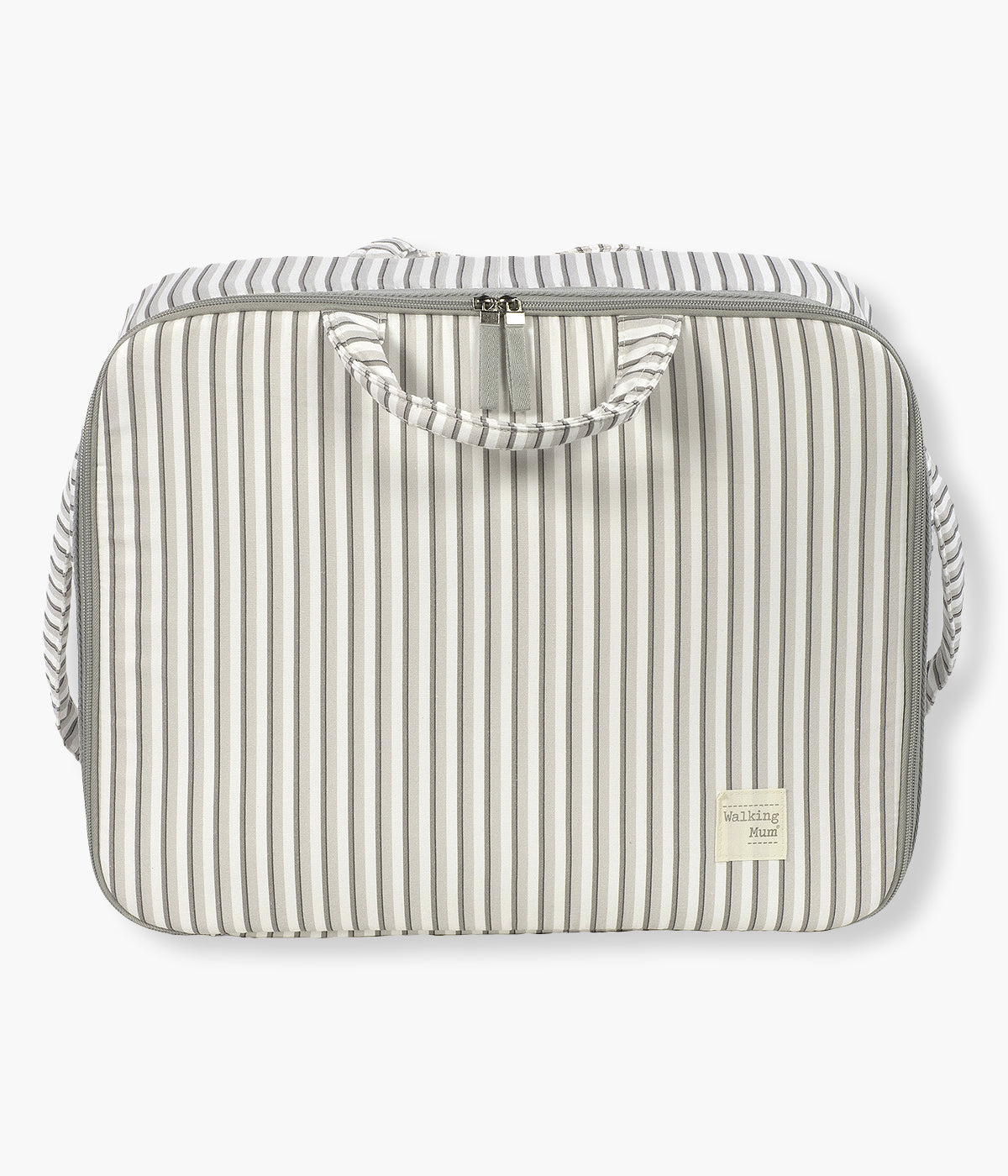 Mala Maternidade Retangular Walking Mum Botton Strips - Branco