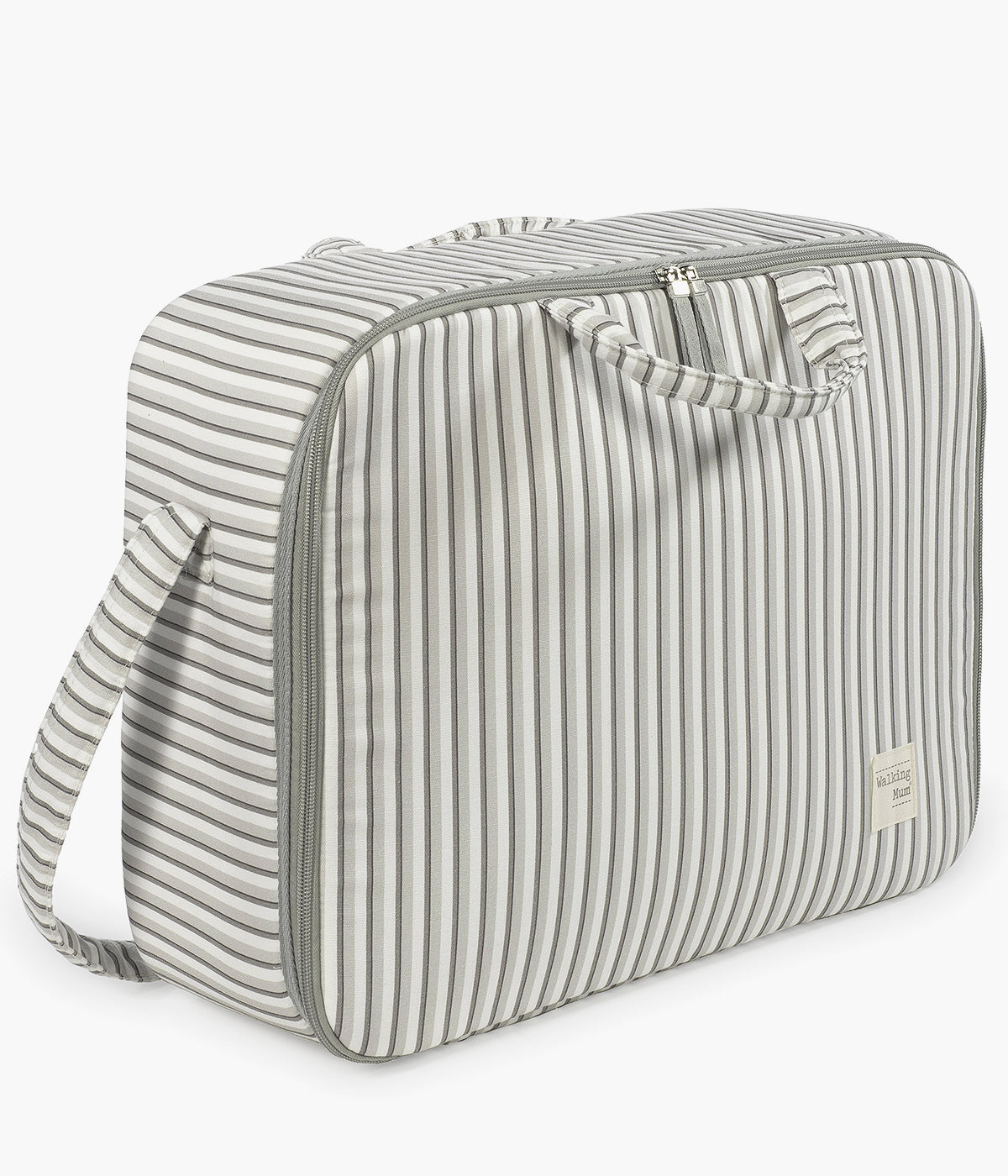 Mala Maternidade Retangular Walking Mum Botton Strips - Branco