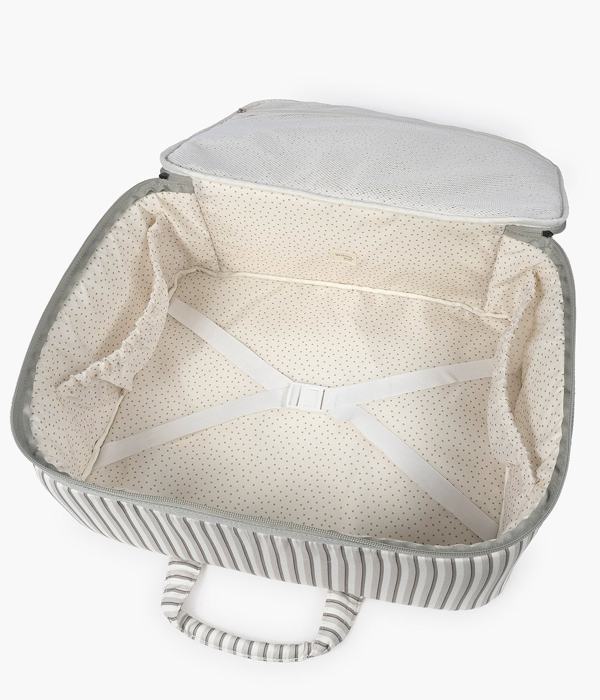 Mala Maternidade Retangular Walking Mum Botton Strips - Branco