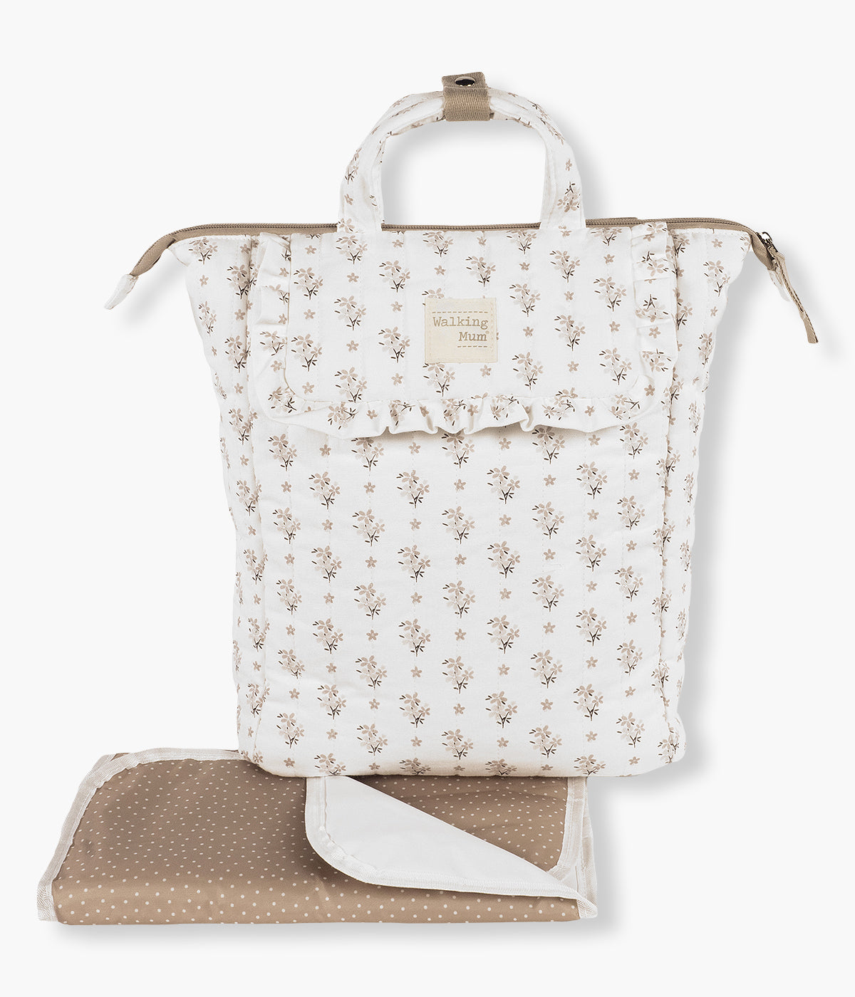 Mochila de Maternidade Walking Mum Botton Flowers - Pérola