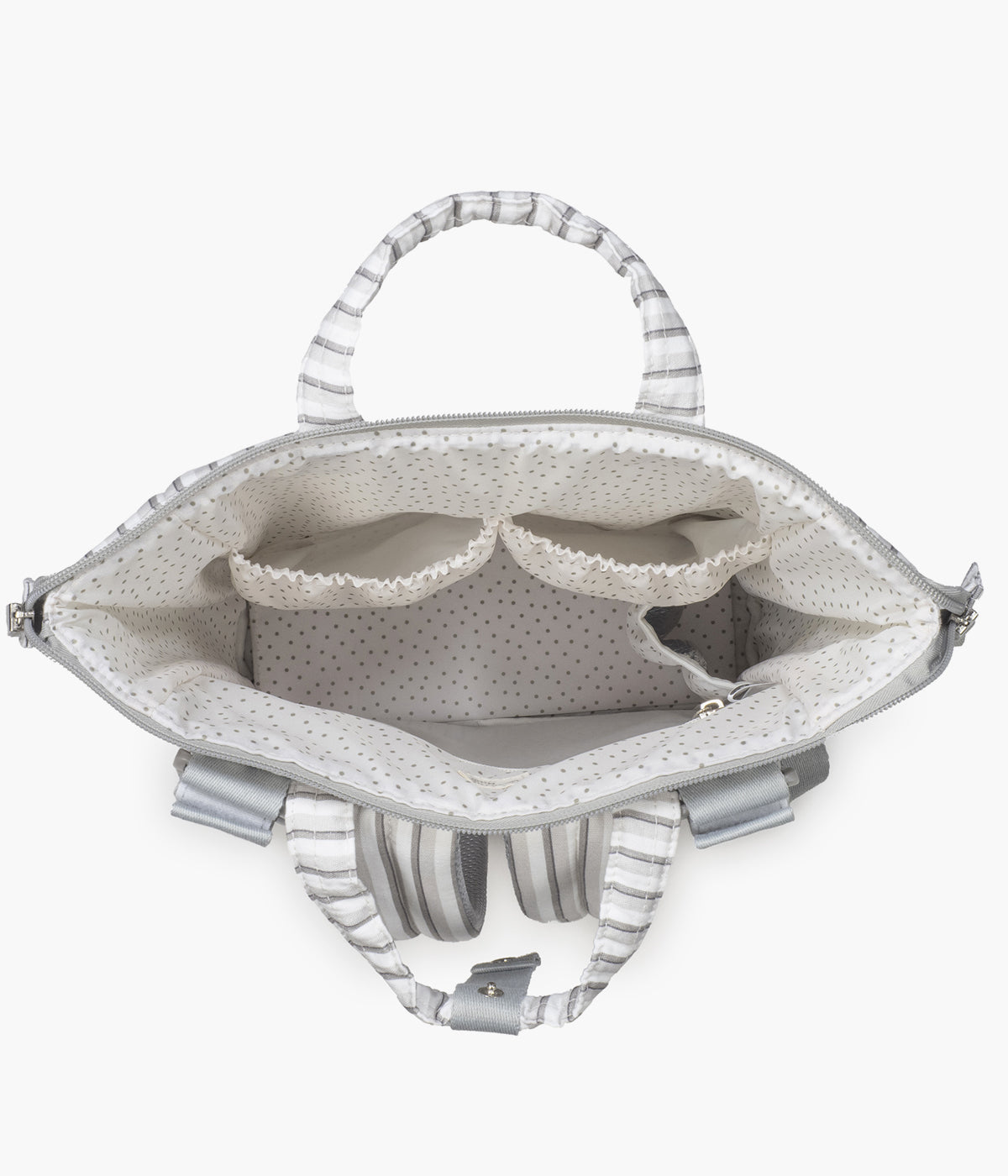 Mochila de Maternidade Walking Mum Botton Strips - Branco