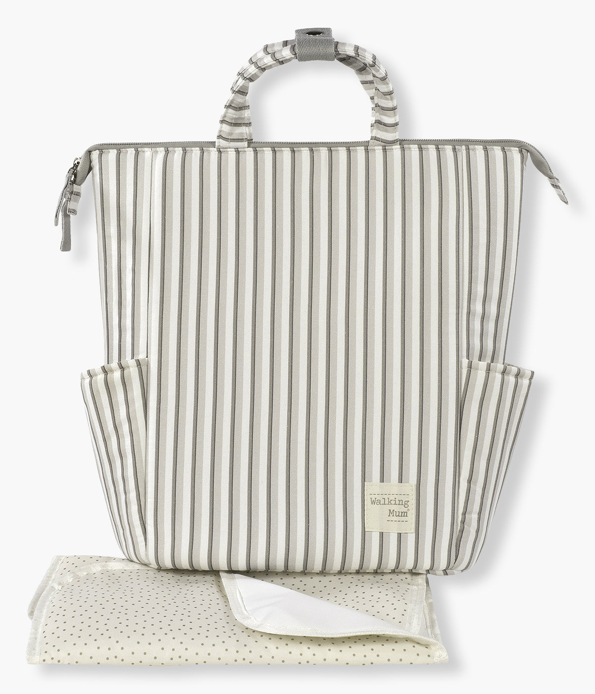 Mochila de Maternidade Walking Mum Botton Strips - Branco