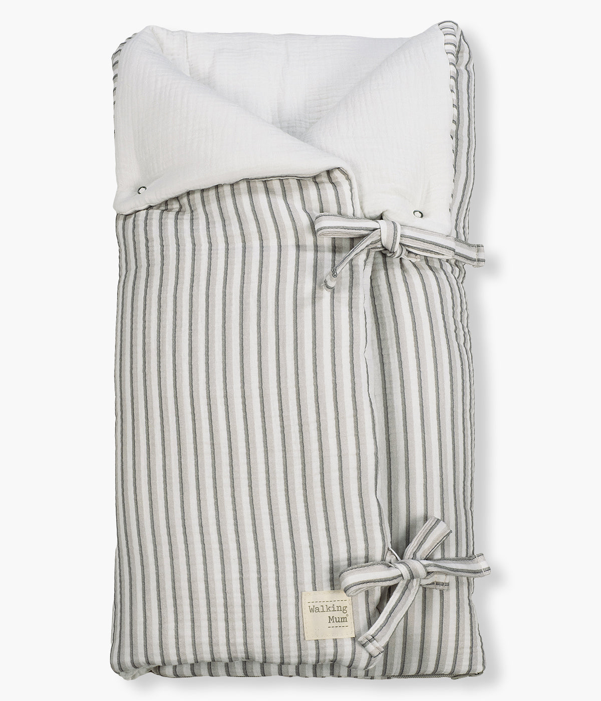 Saco Manta para Bebé Walking Mum Botton Strips - Branco