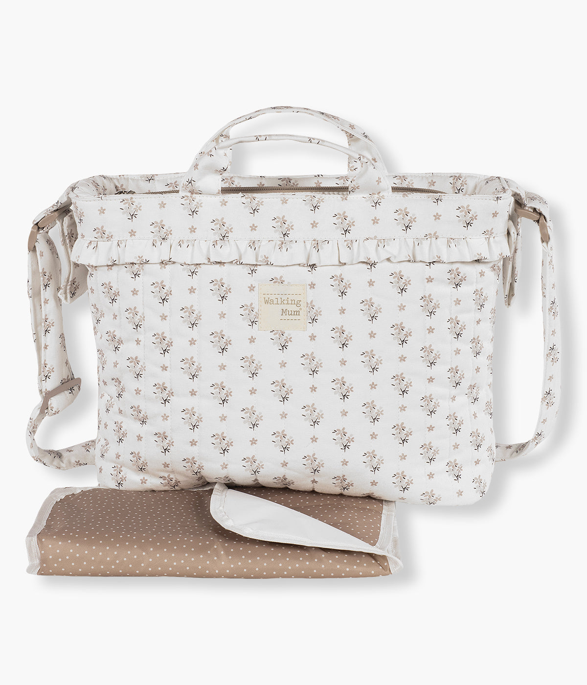 Mala de Maternidade Walking Mum Botton Flowers - Pérola