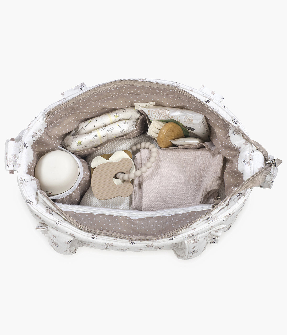 Bolsa de Passeio Walking Mum Botton Flowers - Pérola