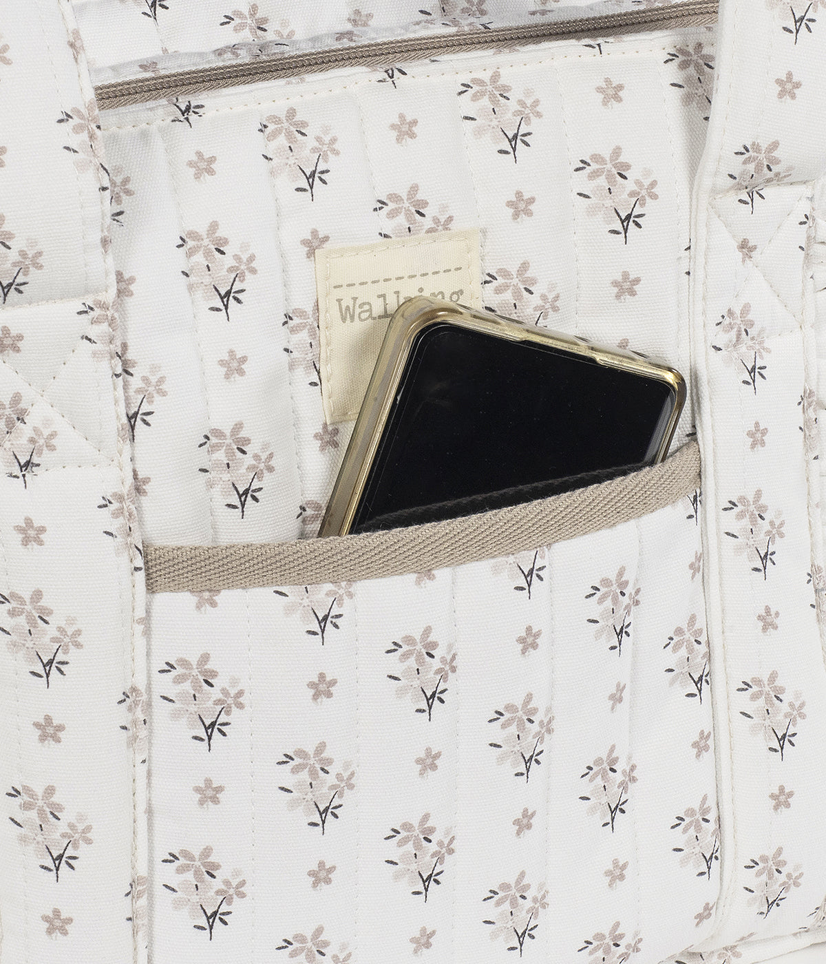 Bolsa de Passeio Walking Mum Botton Flowers - Pérola