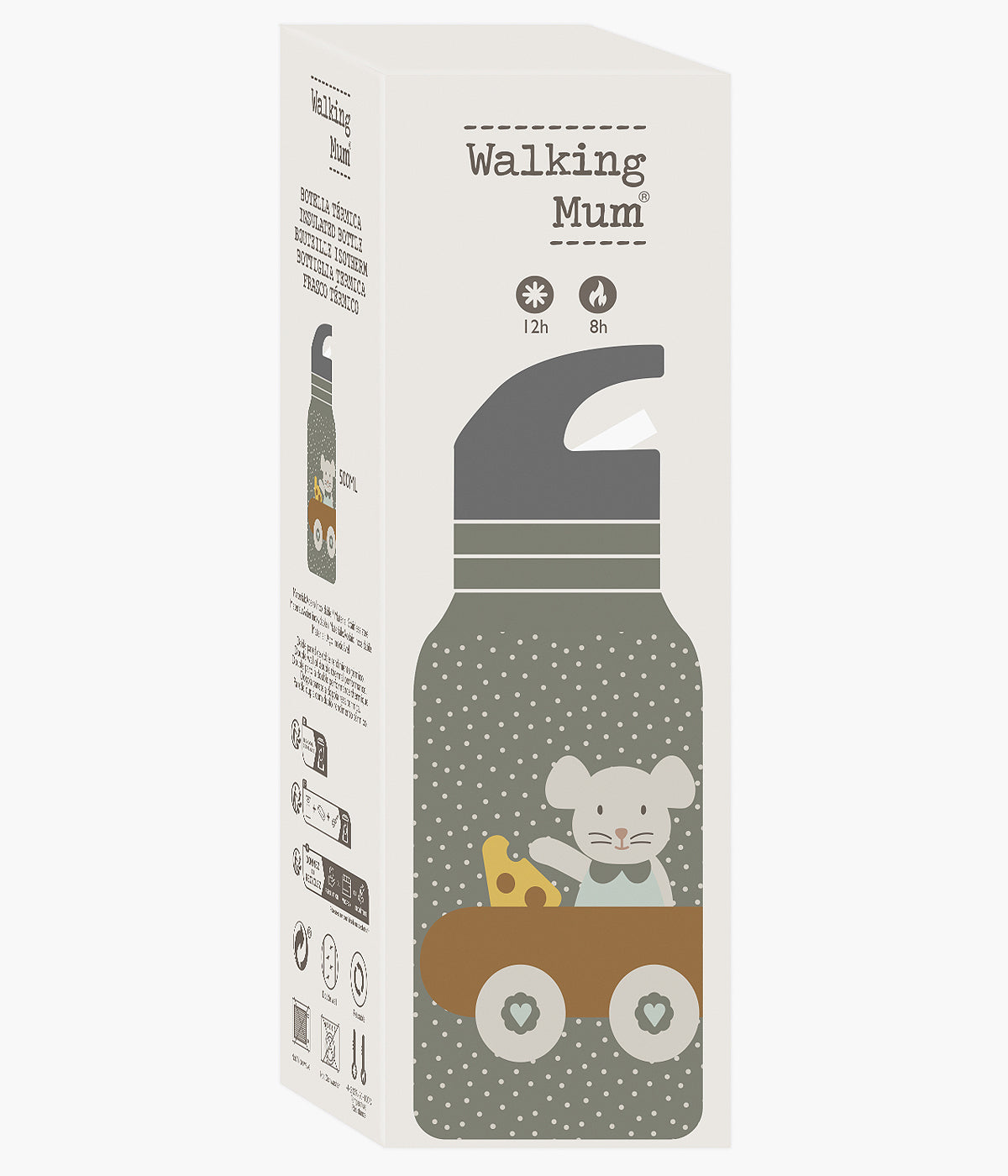 Garrafa Térmica c/ Palhinha Walking Mum Poppy Moss 500ml