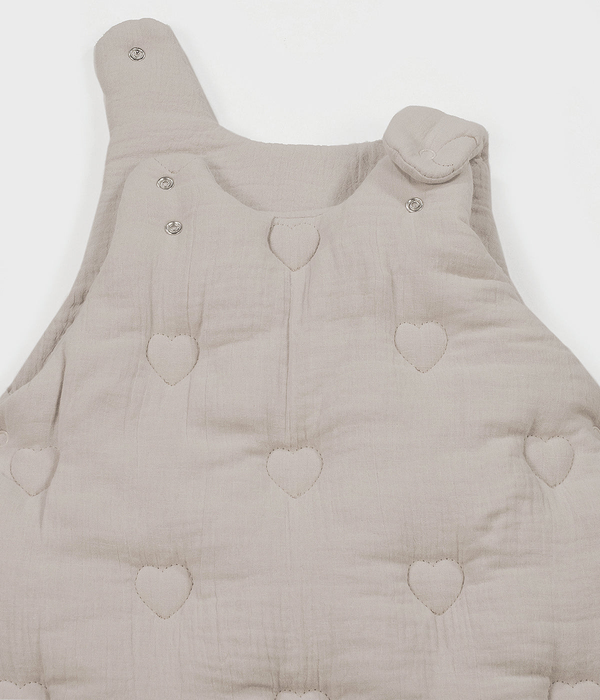 Vista dos botões de pressão no ombro do saco de dormir Walking Mum Sintra.