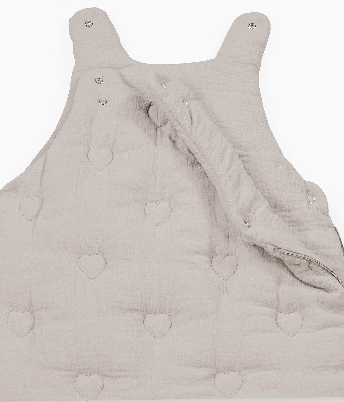 Vista dos botões de pressão no ombro do saco de dormir Walking Mum Sintra.