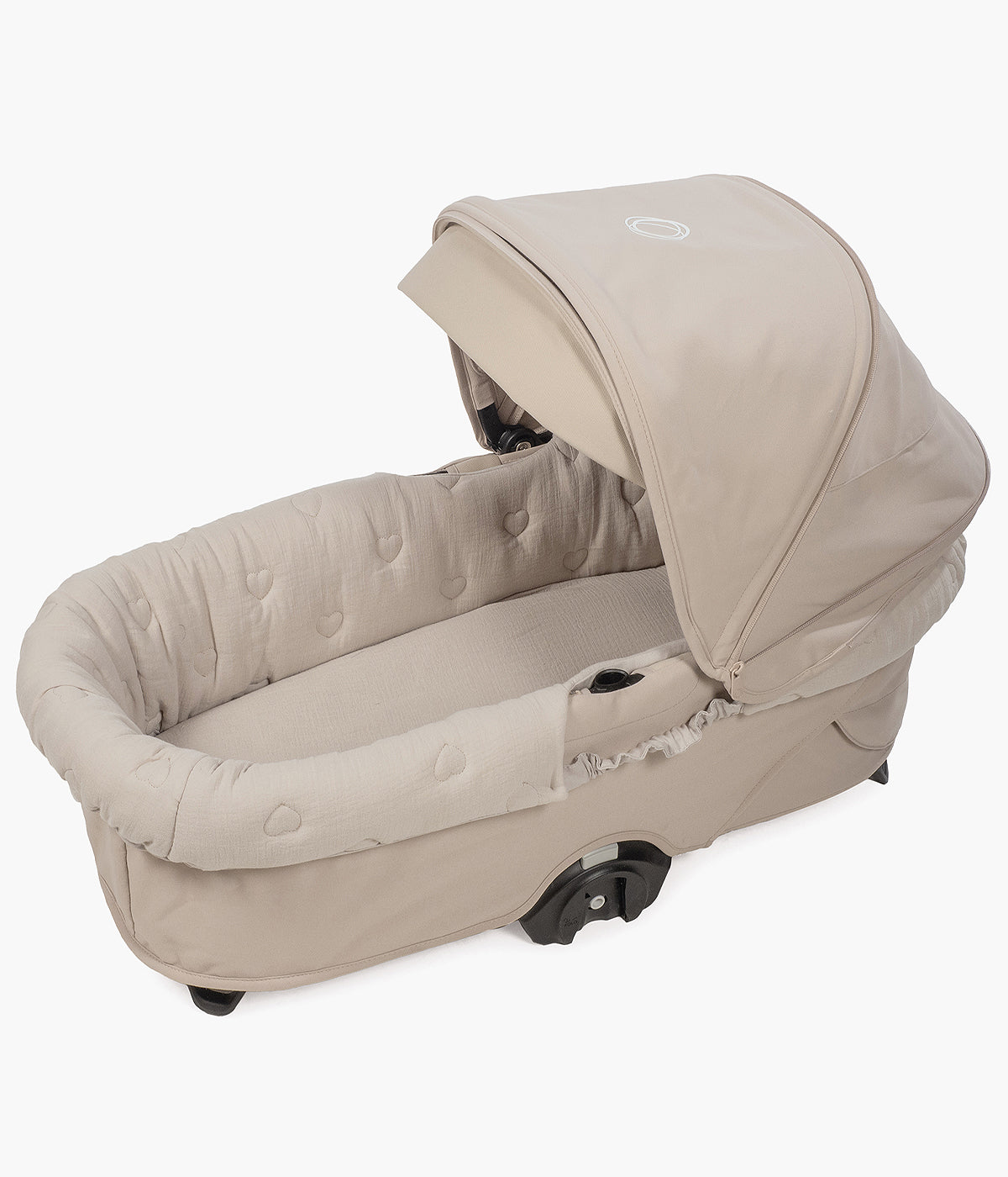 Vista da forra Walking Mum Sintra bege aplicada numa alcofa.