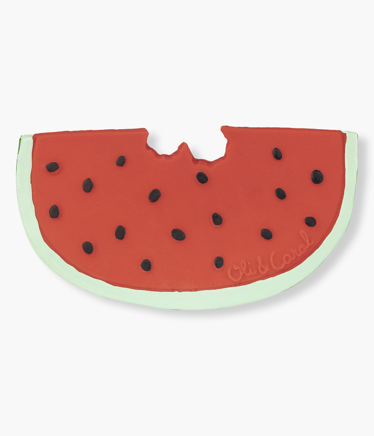 Mordedor em borracha natural para bebé The Watermelon da Oli&Carol. Amoroso mordedor em forma de fatia de melancia desenvolvido para bebés desde o nascimento, ideal para aliviar as gengivas durante a dentição, tornar o banho mais divertido e estimular o desenvolvimento sensorial dos mais pequenos. Tudo isto com um toque saudável, perfeito para inspirar bons hábitos desde cedo.