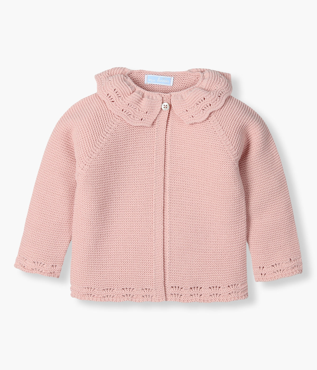 Casaco de Malha com Gola para Bebé Menina - Rosa Velho