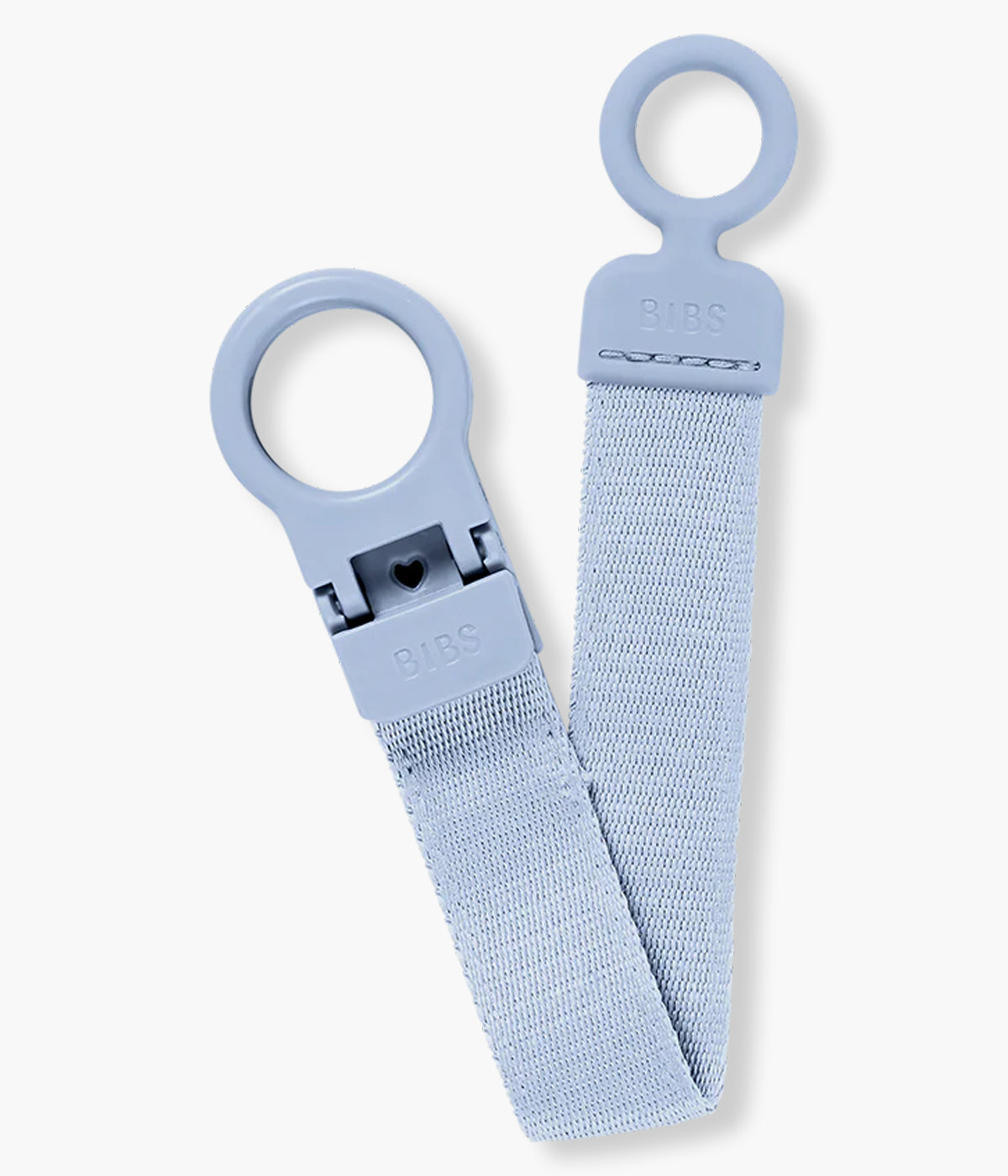 Prende chupetas para Bebé Bibs Loop em azul (dusty blue). Essencial que facilita o dia a dia: mantém a chupeta sempre à mão e longe do chão, com fecho de utilização rápida, manuseável com uma só mão. Anel em silicone, compatível com todas as chupetas Bibs.