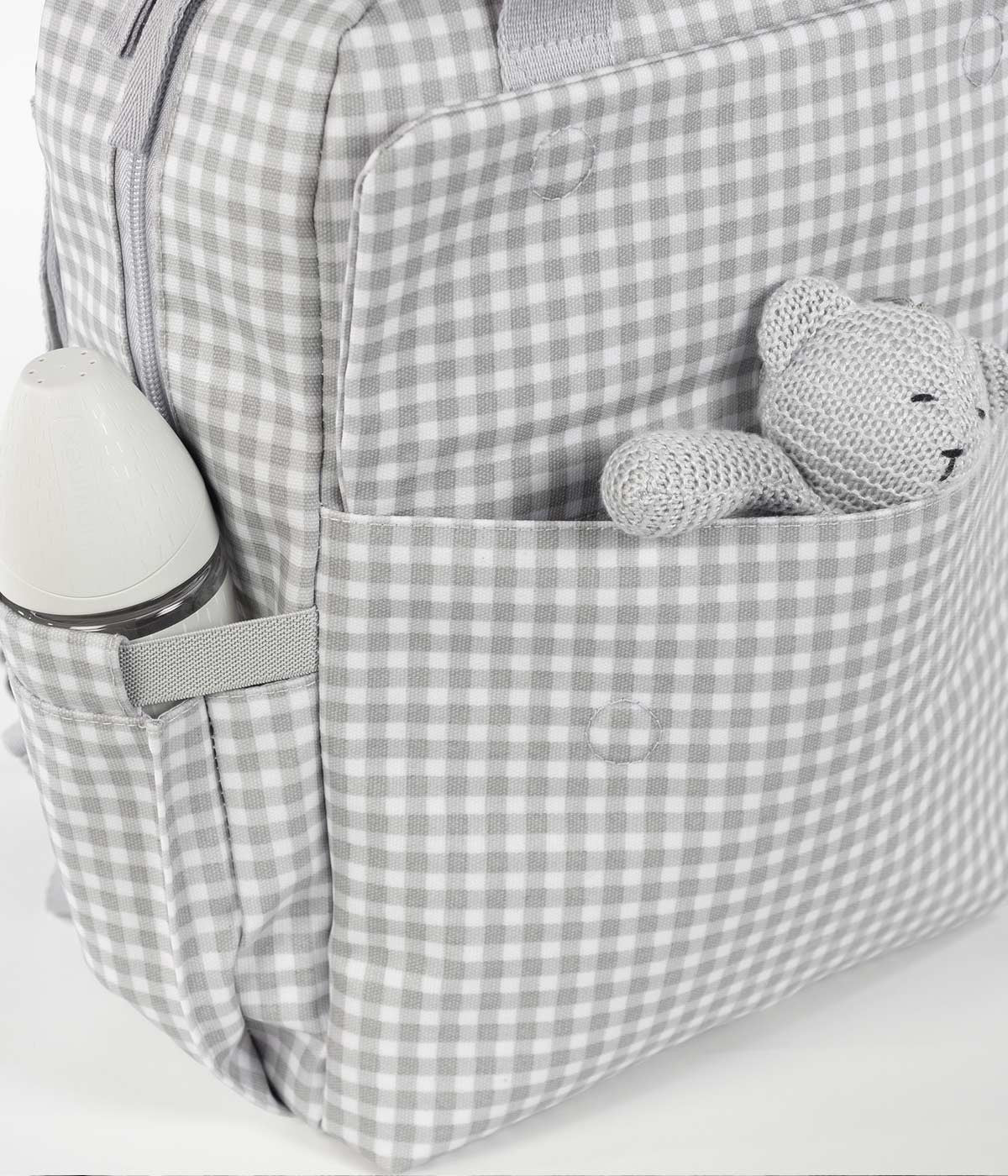Walking Mum Mochila de Maternidade I Love Vichy - Cinza