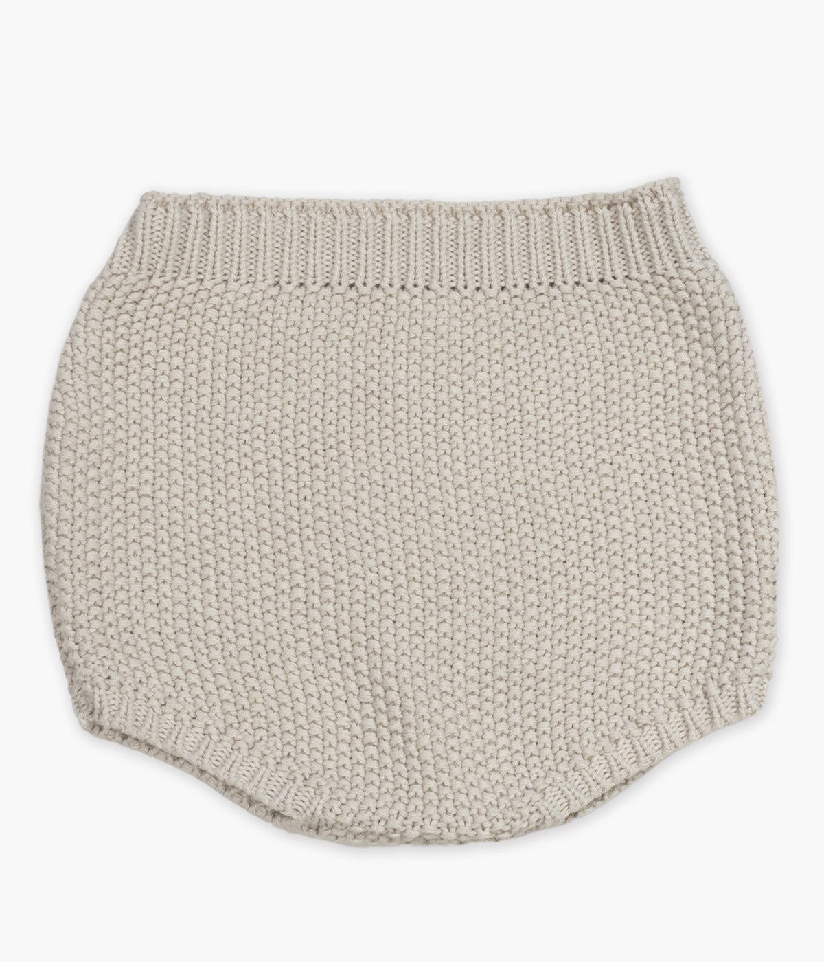 Conjunto de 3 peças em algodão da Pasito a Pasito composto por body em tecido musselina branco com gola folho, camisola e tapa fraldas em malha tricot bege para bebé e recém-nascido(a).