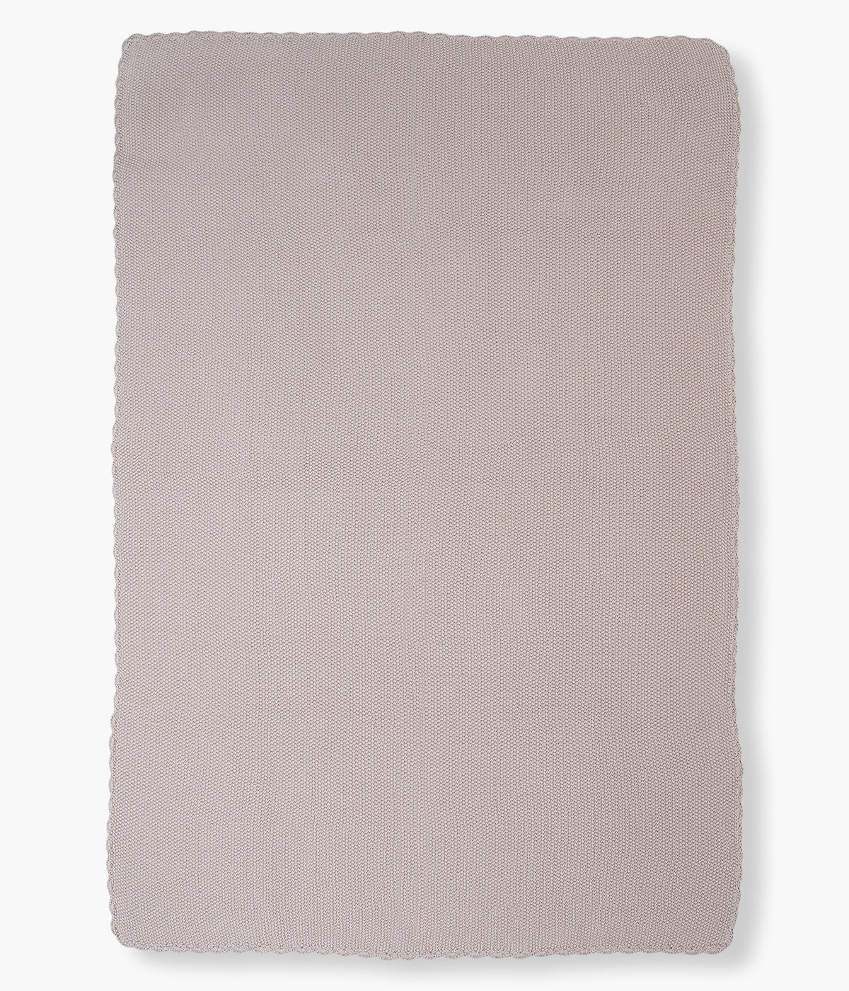 Manta de malha em algodão tricot rosa-velho da Pasito a Pasito para bebé menina e recém-nascida com rebordo ondulado.