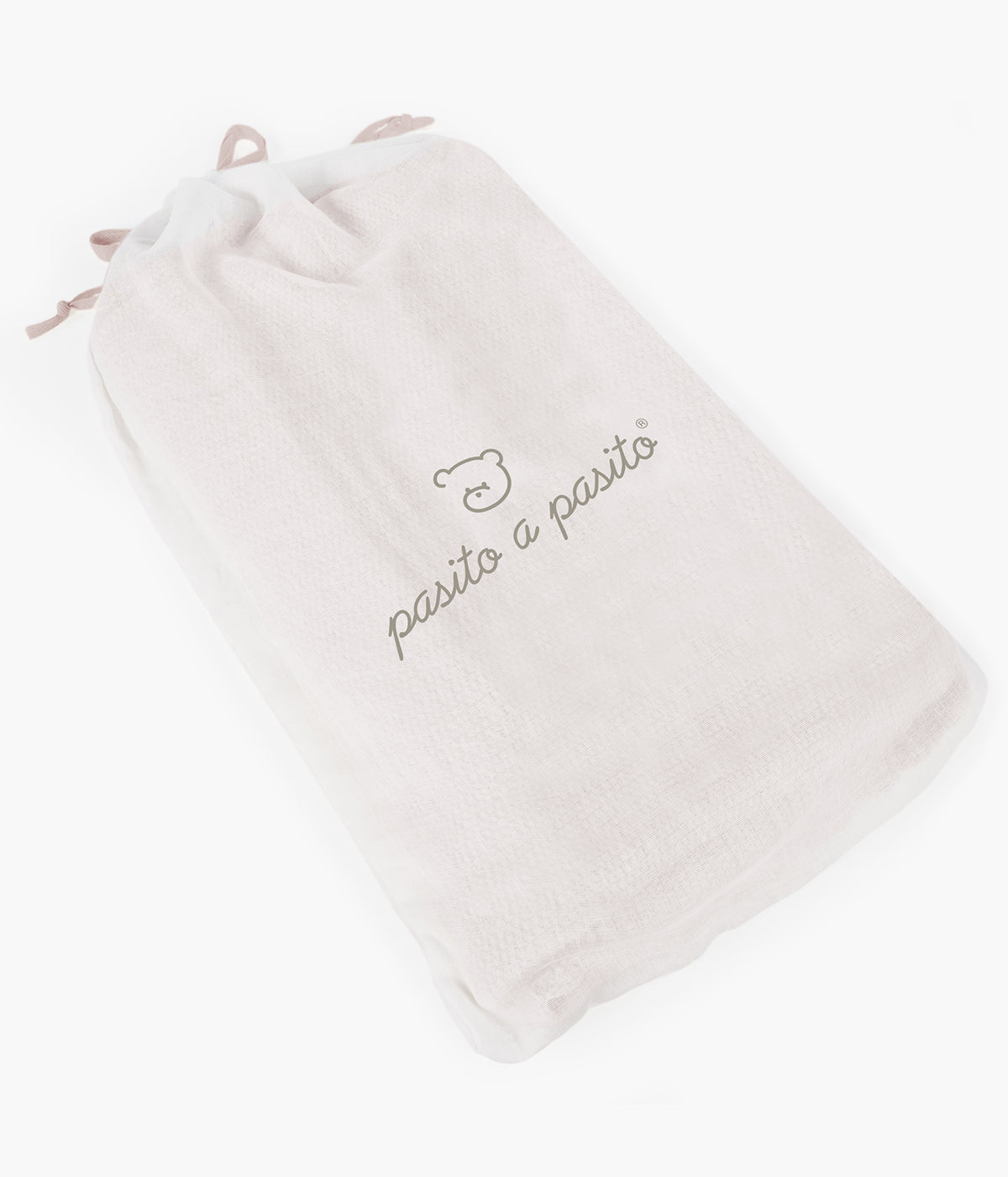 Manta de malha em algodão tricot rosa-velho da Pasito a Pasito para bebé menina e recém-nascida com rebordo ondulado.