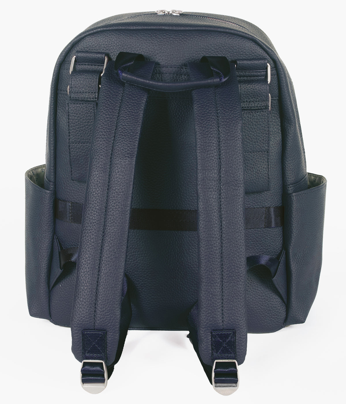 Mochila de Maternidade Pasito a Pasito New London Blue em polipele de cor azul-marinho vista de trás.