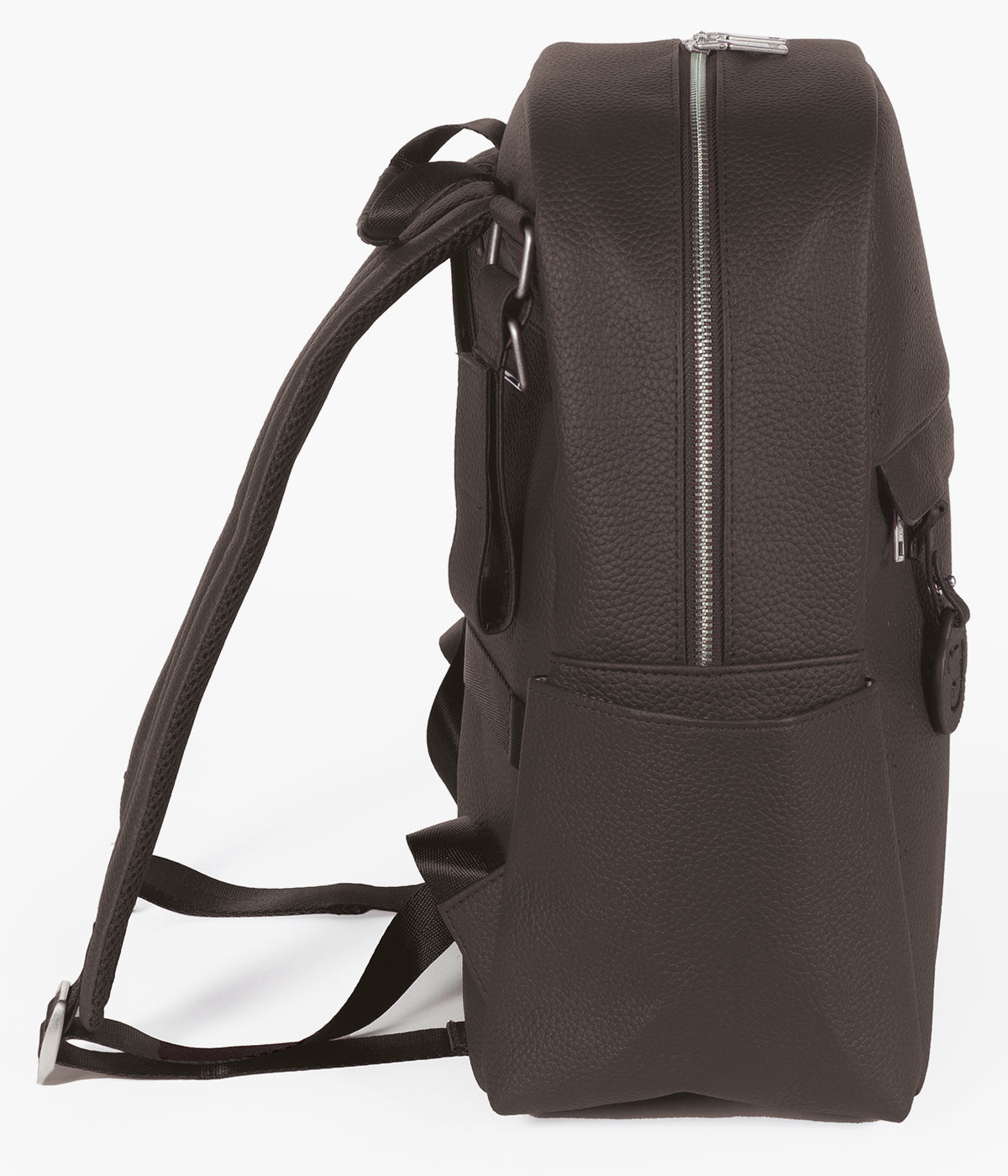 Mochila de Maternidade Pasito a Pasito London Brown vista de lado.