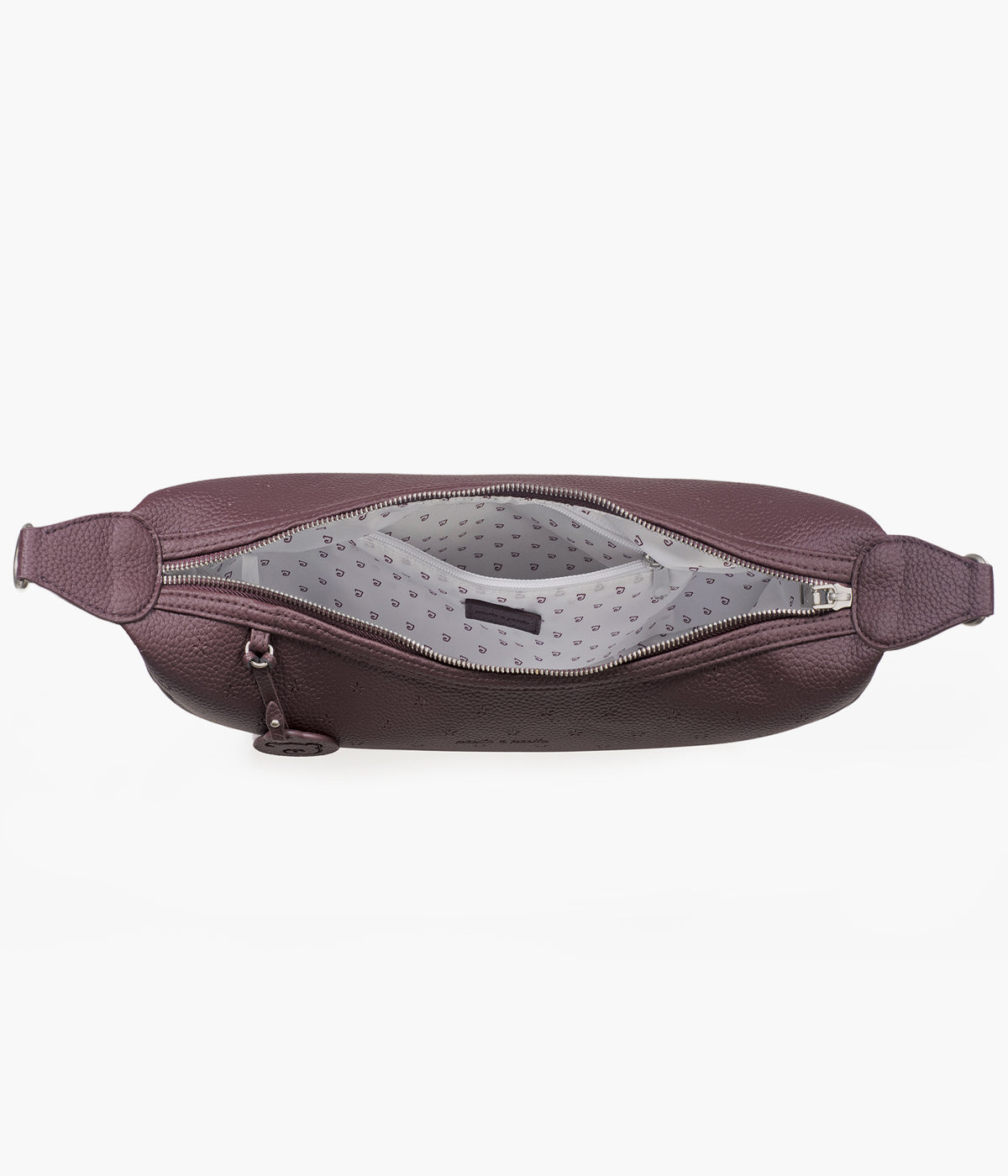 Bolsa de Passeio Gôndola Pasito a Pasito New London Cherry vista de cima aberta com bolsos visiveis.