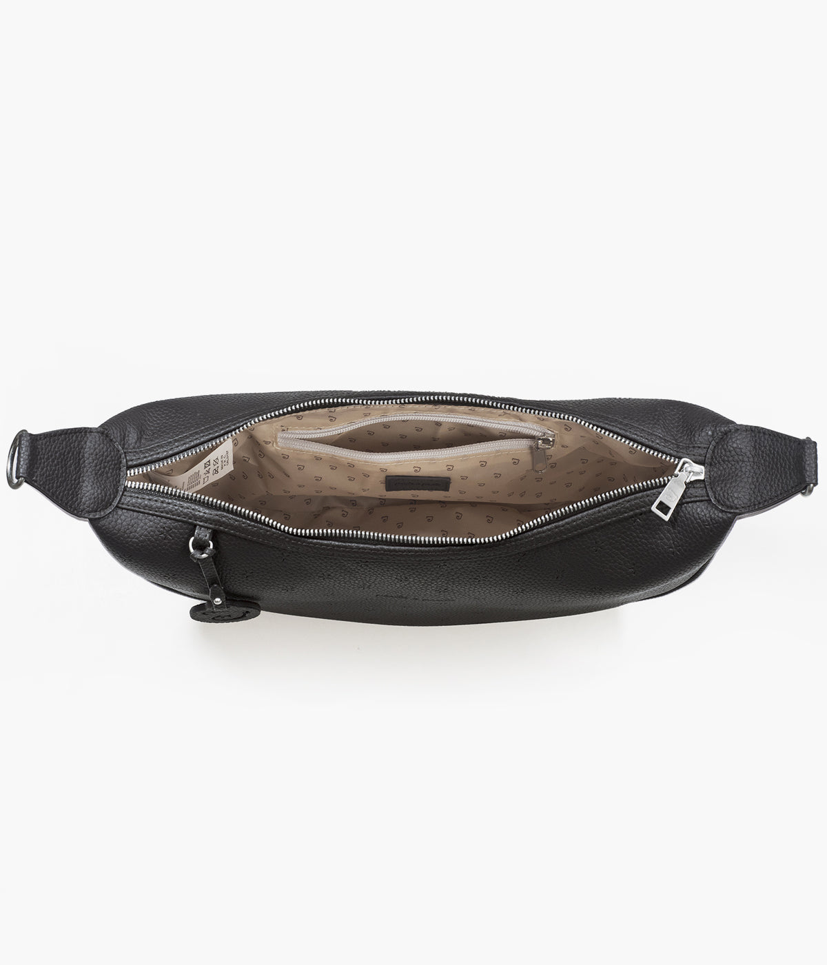 A Bolsa de Passeio Gôndola Pasito a Pasito London Black aberta e vazia.