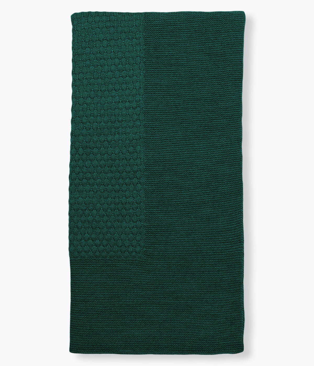 Manta de malha verde-escuro da Mac Ilusión para bebé e recém-nascido(a). Delicada manta de formato quadrado com detalhes na malha.