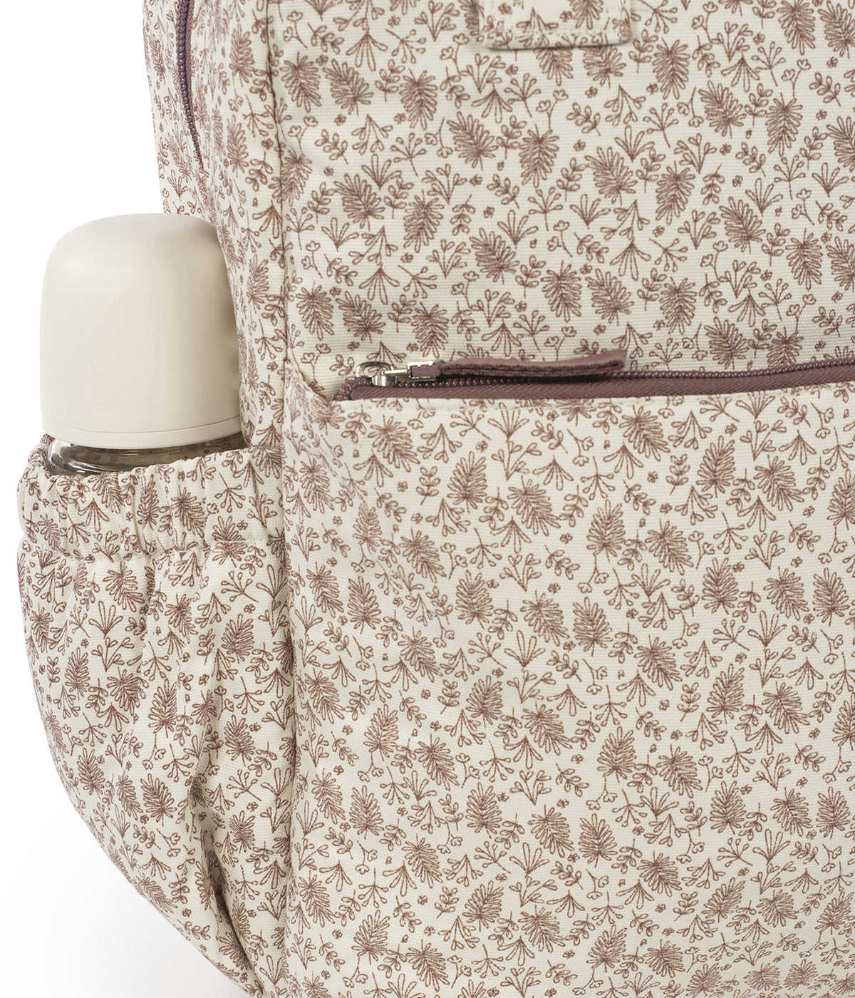 Mochila de Maternidade Walking Mum Gala Cerise com bolso exterior para garrafas.