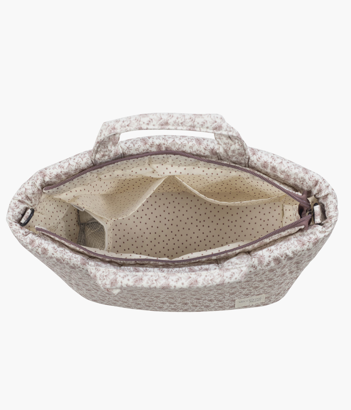 Bolsa de passeio Gala Cerise da Walking Mum aberta com compartimentos à vista.