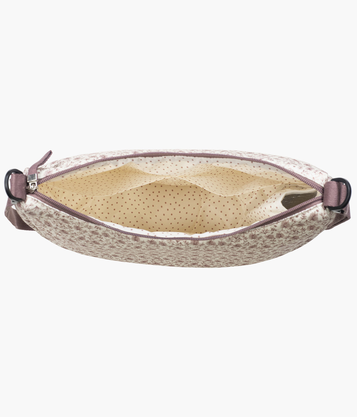 Bolsa de Passeio Gôndola Walking Mum Gala Cerise vista aberta e com vários compartimentos de arrumação.